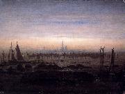 Caspar David Friedrich Greifswald in Moonlight Spain oil painting artist